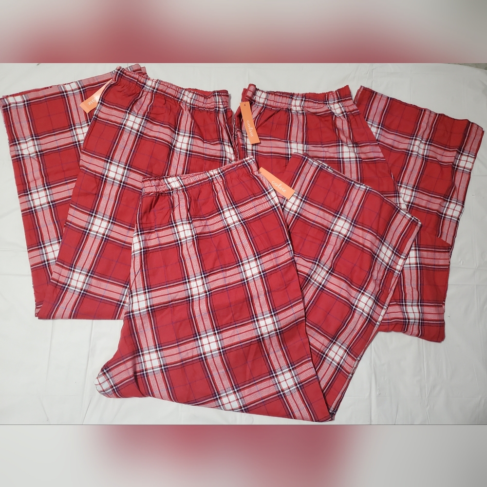 Lot of 3 Colsie Women 2X Red Plaid Pants New